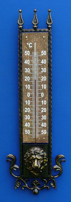 Термометр  ТФ-5 исполнение 5 Лев-1 с трезубцами сверху фасадный металл-керамогранит