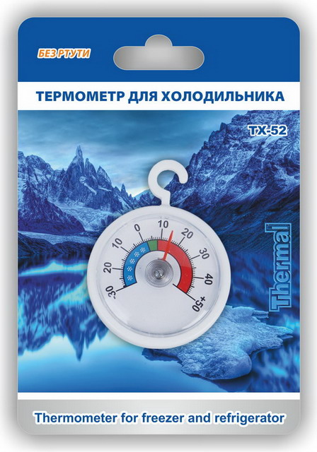 Стрелочный термометр ТХ-52 для холодильников, морозильных витрин и погребов