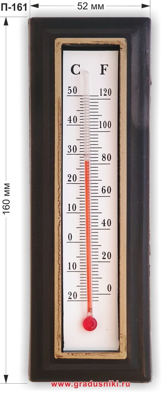 Термометр комнатный П-161 на пластиковой основе 40х195 мм