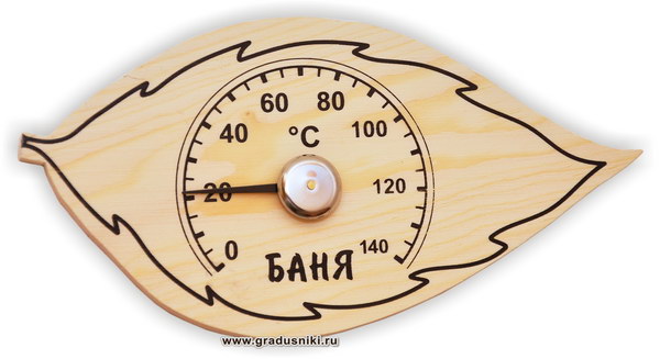 Термометр биметаллический стрелочный для бани и сауны ТБС-61 «Листик .