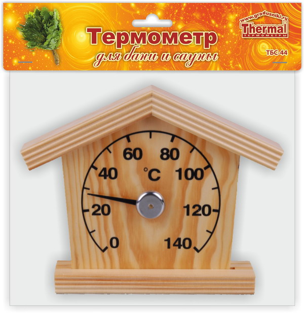 Термометр биметаллический стрелочный для бани и сауны ТБС-44 «Домик»