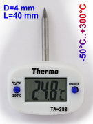 Термометр цифровой электронный ТА-288 высокотемпературный с поворотным щупом 40 мм от -50 до +300 градусов 