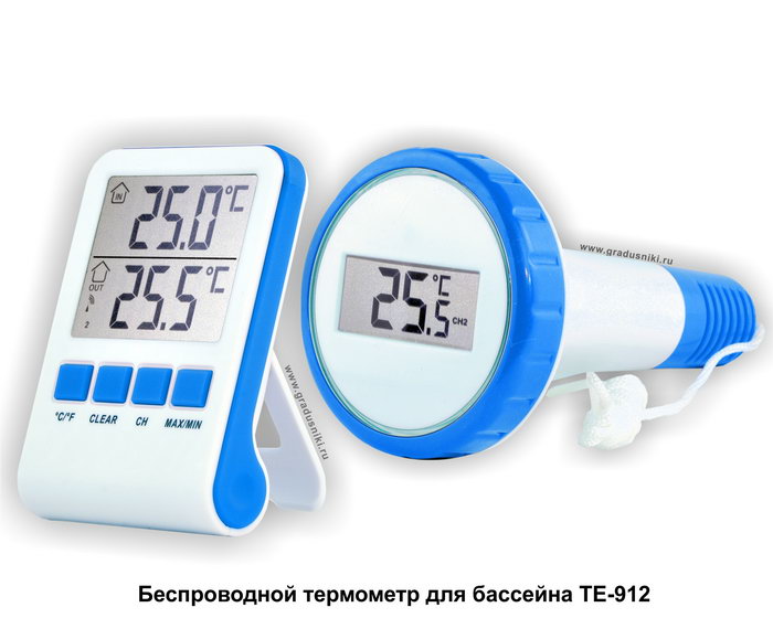 Цифровой электронный беспроводной термометр для бассейна ТЕ-912 «Бассейн», г.Санкт-Петербург